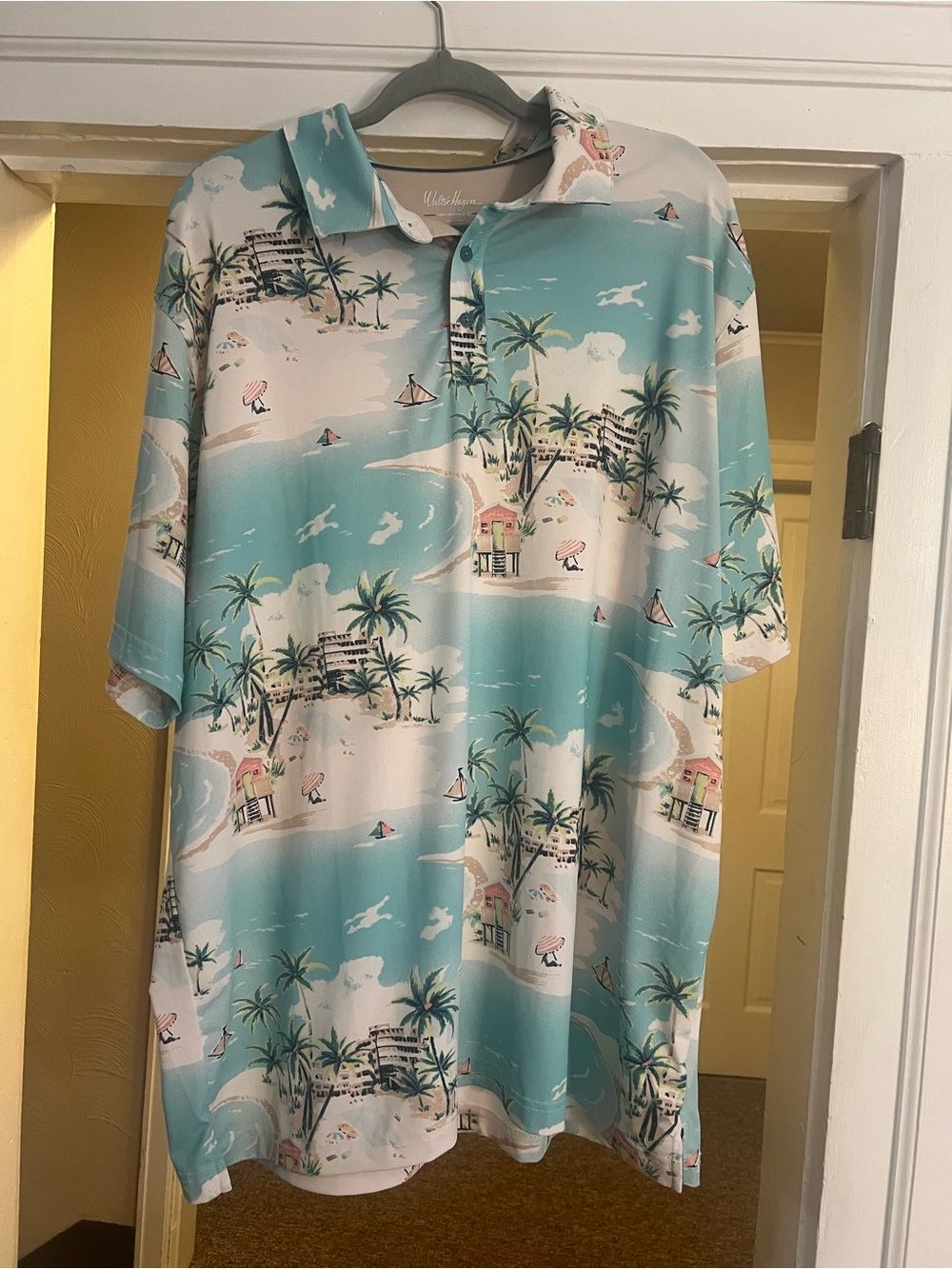 Walter Hagen Men’s Performance 11 Hawaiian Beach Vacation Golf Polo Shirt XLT
